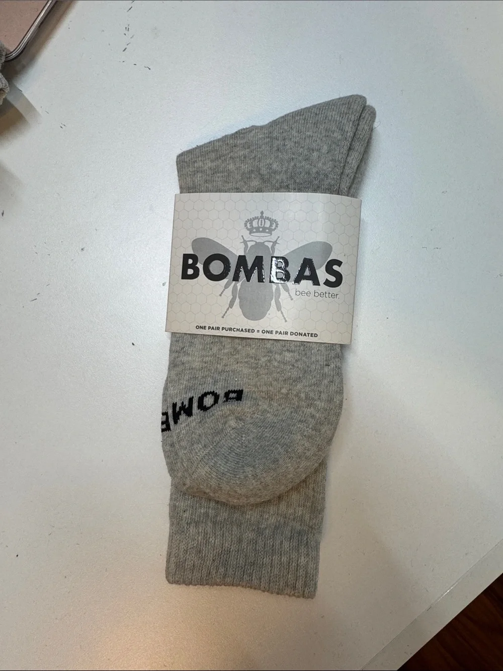 Bombas Heather Gray Crew Athletic Socks